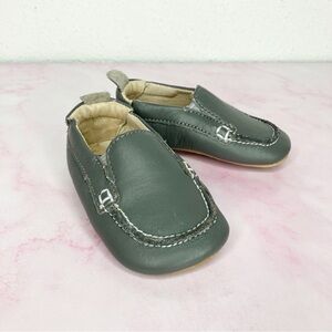 Old Soles Baby boat shoes taupe grey leather loafers shoes 18 EU or 2‎ infant US